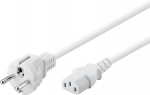 Goobay IEC Cord, 5 m, White safety plug (type F, CEE 7/7) > Appliance socket C13