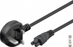 Goobay UK - Device Connection Cable, 1.8 m, Black UK 3-pin plug (type G, BS 1363) > C5 appliance socket Goobay UK - Device Connection Cable, 1.8 m, Black UK 3-pin plug (type G, BS 1363) > C5 appliance socket