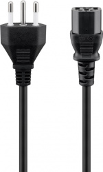 Goobay IEC Cord Italy, 1.8 m, Black Italy plug (type L, CEI 23-16-VII) > C13 appliance socket (IEC connector)