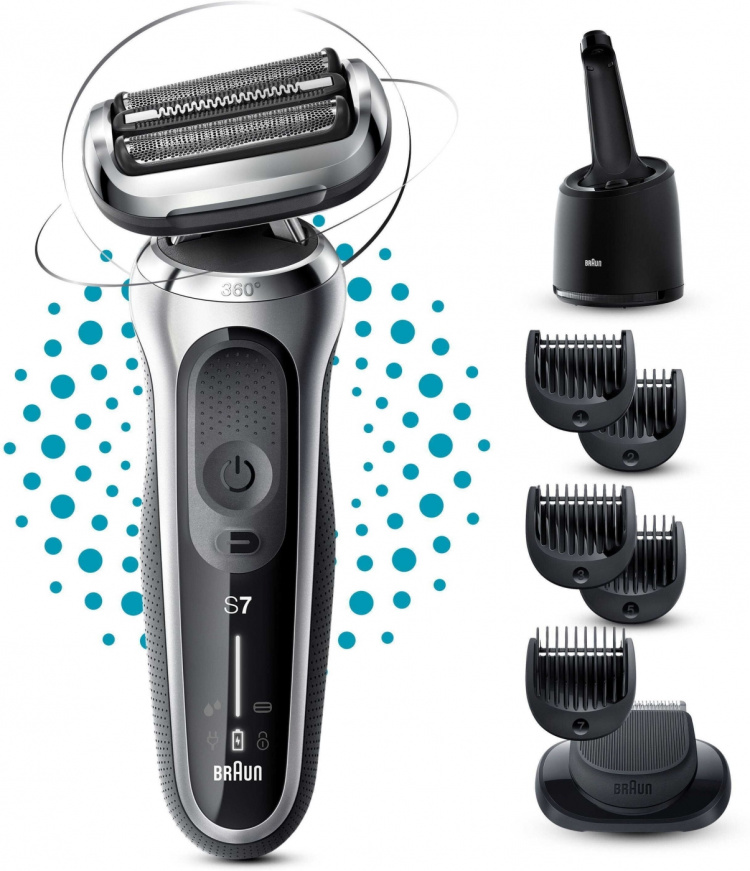 Braun Series 7 71-S7500cc -parranajokone puhdistusasemalla
