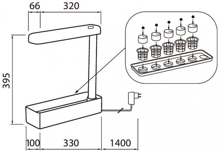 Airam Herby -kasvivalaisin, 10W/840, 650 lm, valkoinen Airam Herby -kasvivalaisin, 10W/840, 650 lm, valkoinen