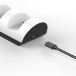 Goobay PS5 Controller Dual-laddningsstation för upp till två PS5 styrenhet, med laddningsindikator och USB-laddningskabel C