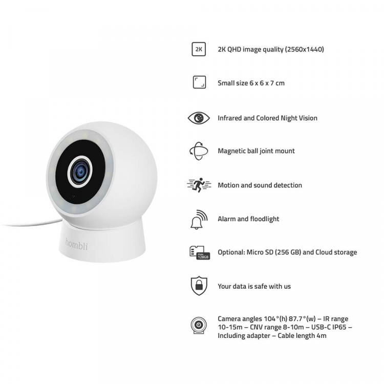 Hombli Smart Outdoor Camera White Hombli Smart Outdoor Camera White