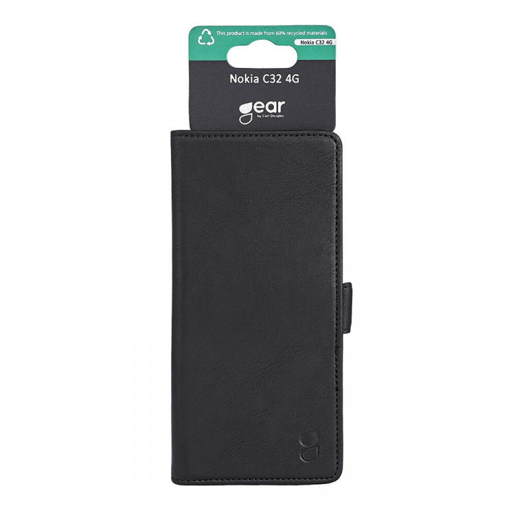 Gear Wallet Case 3 Card Slots Black - Nokia C32 4G