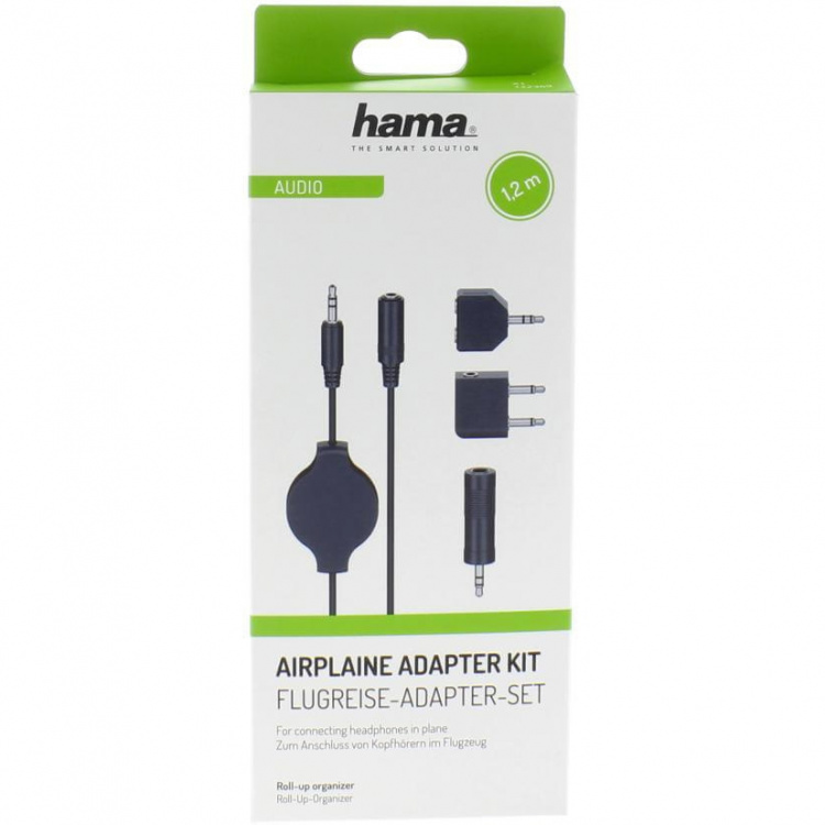 Hama Adapter Kit Incl Cable 3.5mm Roll-Up 1.2m Hama Adapter Kit Incl Cable 3.5mm Roll-Up 1.2m