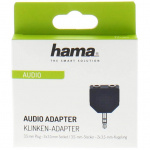 Hama Adapter Audio 2x3.5mm- 3.5mm 2xFemale-Male Black