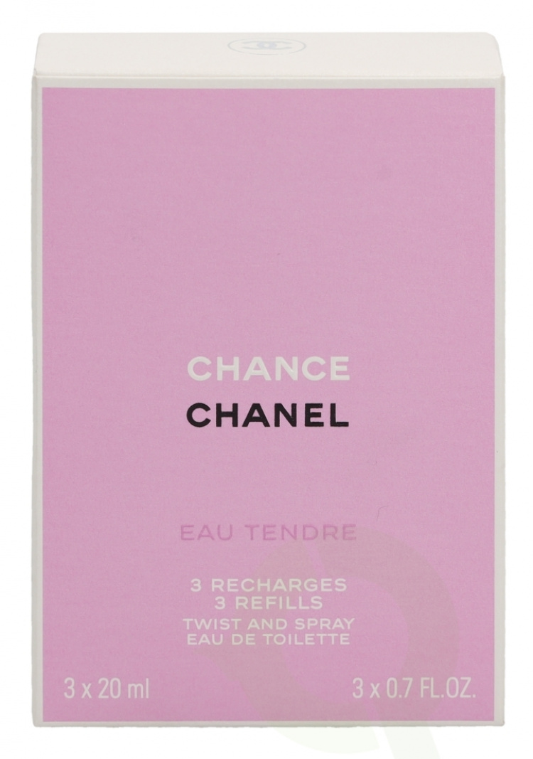 Chanel Chance Eau Tendre Giftset 60 ml, 3x Edt Spray Refill 20Ml - Twist and Spray