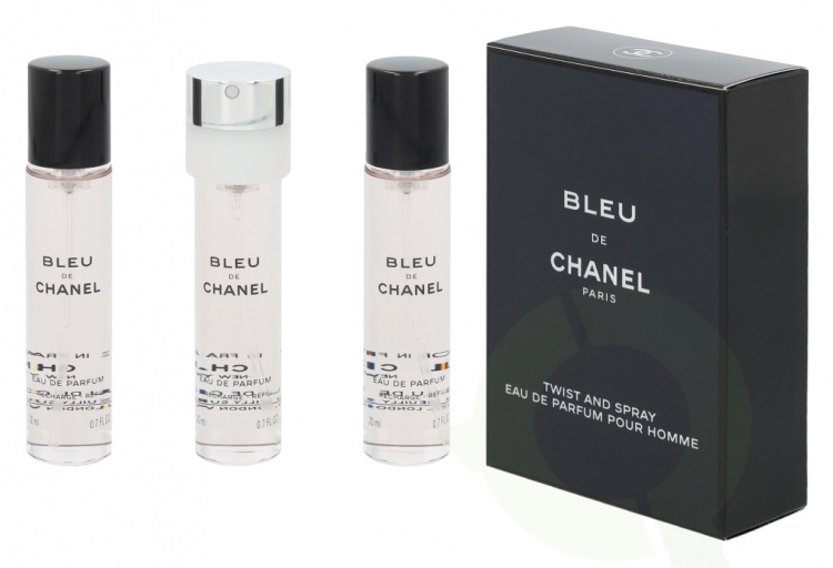 Chanel Bleu De Chanel Pour Homme Giftset 60 ml, 3x Edp Spray 20ml Refill - Travel Sprays
