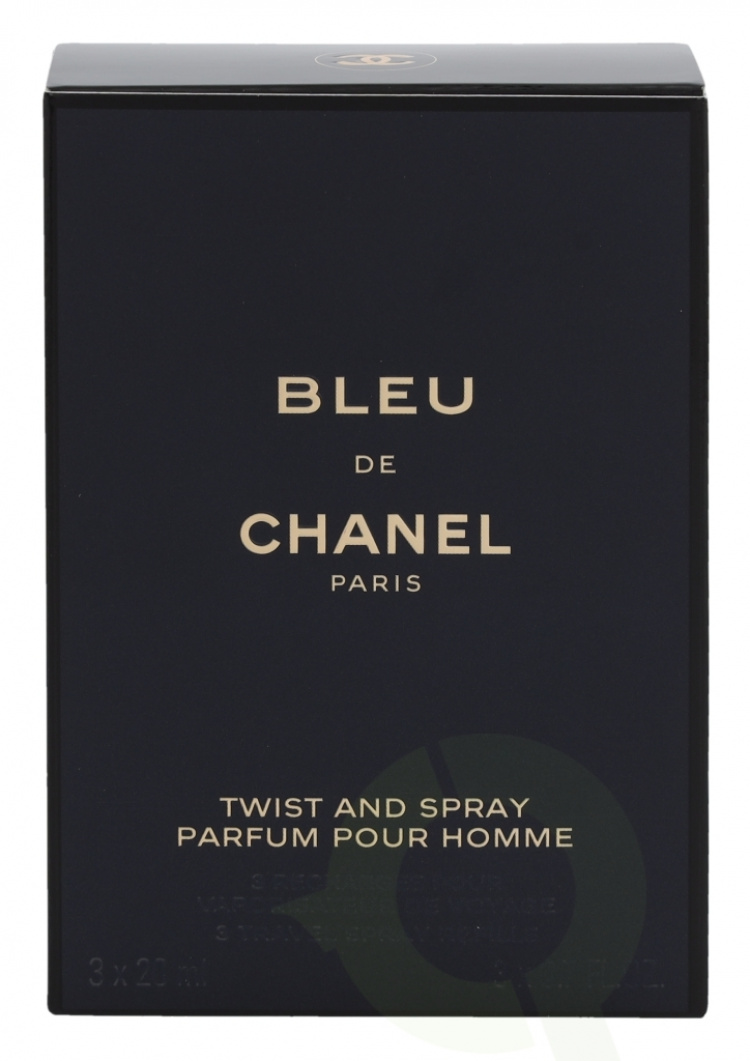 Chanel Bleu De Chanel Pour Homme Giftset 60 ml, 3x Edp Spray Refill 20ml - Twist and Spray - Travel Sprays
