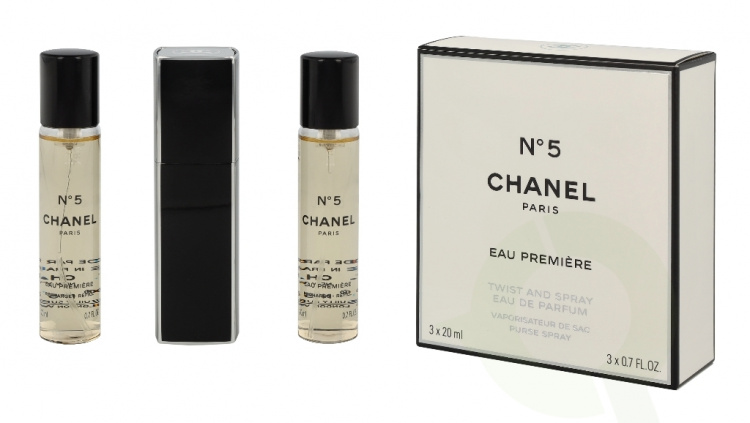 Chanel No 5 Eau Premiere Giftset 60 ml, 2x Edp Spray Refill 20Ml/1x Edp Spray 20Ml/Purse and Spray