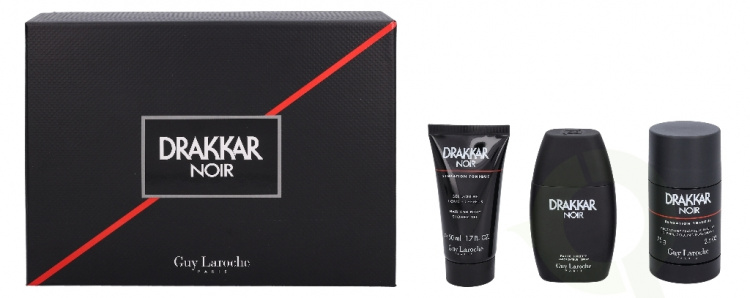 Guy Laroche Drakkar Noir Giftset 175 ml, Edt Spray 50ml/Deo Stick 75gr/Shower Gel 50ml