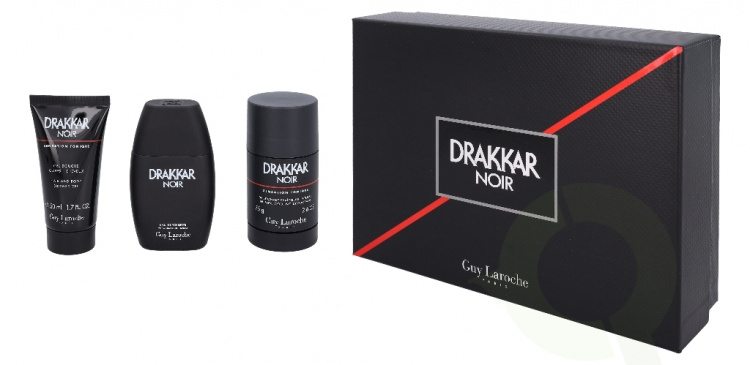 Guy Laroche Drakkar Noir Giftset 175 ml, Edt Spray 50ml/Deo Stick 75gr/Shower Gel 50ml
