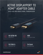 ClickTronic Adapterkabel för aktiv DisplayPort™ till HDMI™ (4K/60Hz) Premiumkabel | 1x DisplayPort™-kontakt >> 1x HDMI™-kontakt | 2,0 m | 4K @ 60 Hz ClickTronic Adapterkabel för aktiv DisplayPort™ till HDMI™ (4K/60Hz) Premiumkabel | 1x DisplayPort™-kontakt >> 1x HDMI™-kontakt | 2,0 m | 4K @ 60 Hz