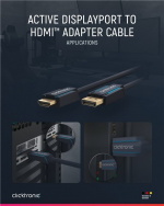 ClickTronic Adapterkabel för aktiv DisplayPort™ till HDMI™ (4K/60Hz) Premiumkabel | 1x DisplayPort™-kontakt >> 1x HDMI™-kontakt | 10,0 m | 4K @ 60 Hz