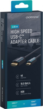 ClickTronic Adapterkabel från USB-C™ till HDMI™ Premiumkabel | USB-C™-kontakt HDMI™-kontakt | 1,0 m | 4K @ 60 Hz ClickTronic Adapterkabel från USB-C™ till HDMI™ Premiumkabel | USB-C™-kontakt HDMI™-kontakt | 1,0 m | 4K @ 60 Hz