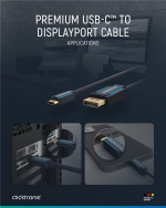 ClickTronic Adapterkabel från USB-C™ till DisplayPort™ Premiumkabel | USB-C™-kontakt DisplayPort™-kontakt | 1,0 m | 4K @ 60 Hz