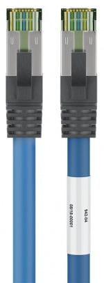Goobay CAT 8.1 Patch Cord, S/FTP (PiMF), blue 99.9 % oxygen-free copper conductor (OFC), AWG 24, halogen-free cable sheath (LSZH), 1 m Goobay CAT 8.1 Patch Cord, S/FTP (PiMF), blue 99.9 % oxygen-free copper conductor (OFC), AWG 24, halogen-free cable sheath (LSZH), 1 m