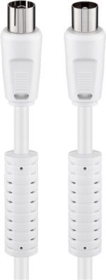 Goobay Antenna Cable with Ferrite (80 dB), Double Shielded coaxial plug > coaxial socket (fully shielded), 1.5 m Goobay Antenna Cable with Ferrite (80 dB), Double Shielded coaxial plug > coaxial socket (fully shielded), 1.5 m