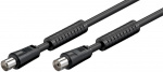 Goobay Antenna Cable with Ferrite (80 dB), Double Shielded coaxial plug > coaxial socket (fully shielded), 1.5 m Goobay Antenna Cable with Ferrite (80 dB), Double Shielded coaxial plug > coaxial socket (fully shielded), 1.5 m