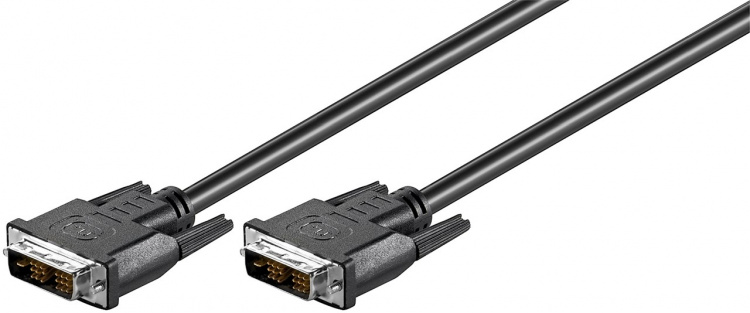Goobay DVI-D Full HD Cable Single Link, nickel-plated DVI-D male Single-Link (18+1 pin) > DVI-D male Single-Link (18+1 pin), 2 m