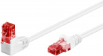 Goobay CAT 6 Patch Cable 1x 90° Angled, U/UTP, white copper-clad aluminium wire (CCA), latch on top, 0.5 m