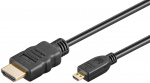 Goobay High Speed HDMI™ Cable with Ethernet (Micro, 4K @ 60 Hz) HDMI™ connector male (type A) > HDMI™ Micro male (type D), 3 m Goobay High Speed HDMI™ Cable with Ethernet (Micro, 4K @ 60 Hz) HDMI™ connector male (type A) > HDMI™ Micro male (type D), 3 m