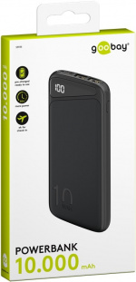 Goobay Power Bank Slimline 10,000 mAh Powerful 10,000 mAh with a status display