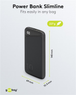 Goobay Power Bank Slimline 10,000 mAh Powerful 10,000 mAh with a status display
