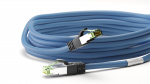 Goobay RJ45 (CAT 6A, 500 MHz) Patch Cable with CAT 8.1 S/FTP Raw Cable, blue 99.9 % oxygen-free copper conductor (OFC), AWG 24, halogen-free cable sheath (LSZH), 25 m