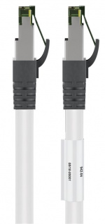 Goobay CAT 8.1 Patch Cord, S/FTP (PiMF), white 99.9 % oxygen-free copper conductor (OFC), AWG 24, halogen-free cable sheath (LSZH), 0.25 m