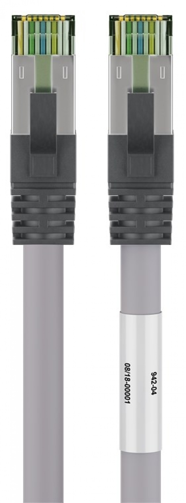 Goobay CAT 8.1 Patch Cord, S/FTP (PiMF), grey 99.9 % oxygen-free copper conductor (OFC), AWG 24, halogen-free cable sheath (LSZH), 0.5 m Goobay CAT 8.1 Patch Cord, S/FTP (PiMF), grey 99.9 % oxygen-free copper conductor (OFC), AWG 24, halogen-free cable sheath (LSZH), 0.5 m