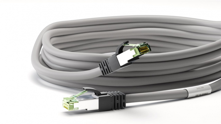 Goobay RJ45 (CAT 6A, 500 MHz) Patch Cable with CAT 8.1 S/FTP Raw Cable, grey 99.9 % oxygen-free copper conductor (OFC), AWG 24, halogen-free cable sheath (LSZH), 10 m Goobay RJ45 (CAT 6A, 500 MHz) Patch Cable with CAT 8.1 S/FTP Raw Cable, grey 99.9 % oxygen-free copper conductor (OFC), AWG 24, halogen-free cable sheath (LSZH), 10 m