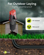 Goobay CAT 6 Outdoor Patch Cable, U/UTP, black copper conductor (CU), double-layer cable jacket (PE), 40 m