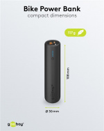 Goobay Bike Power Bank 5.0 (5,000 mAh) small, thin and handy bar powerbank with a capacity of 5,000 mAh for mounting on the bike