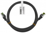 Goobay RJ45 Patch Cord with CAT 8.1 S/FTP Raw Cable, AWG 26, black copper conductor, LSZH halogen-free cable sheat, RJ45 (CAT 6A) plug, 15 m
