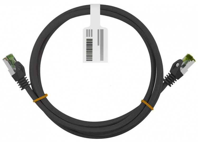 Goobay RJ45 Patch Cord with CAT 8.1 S/FTP Raw Cable, AWG 26, black copper conductor, LSZH halogen-free cable sheat, RJ45 (CAT 6A) plug, 15 m
