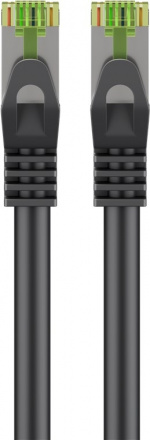Goobay RJ45 Patch Cord with CAT 8.1 S/FTP Raw Cable, AWG 26, black copper conductor, LSZH halogen-free cable sheat, RJ45 (CAT 6A) plug, 15 m