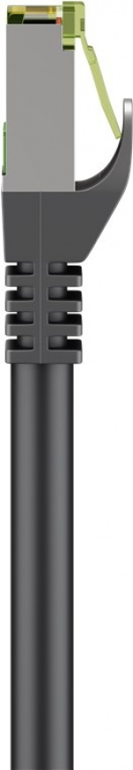 Goobay RJ45 Patch Cord with CAT 8.1 S/FTP Raw Cable, AWG 26, black copper conductor, LSZH halogen-free cable sheat, RJ45 (CAT 6A) plug, 15 m
