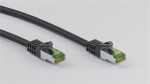 Goobay RJ45 Patch Cord with CAT 8.1 S/FTP Raw Cable, AWG 26, black copper conductor, LSZH halogen-free cable sheat, RJ45 (CAT 6A) plug, 15 m