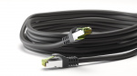 Goobay RJ45 Patch Cord with CAT 8.1 S/FTP Raw Cable, AWG 26, black copper conductor, LSZH halogen-free cable sheat, RJ45 (CAT 6A) plug, 15 m