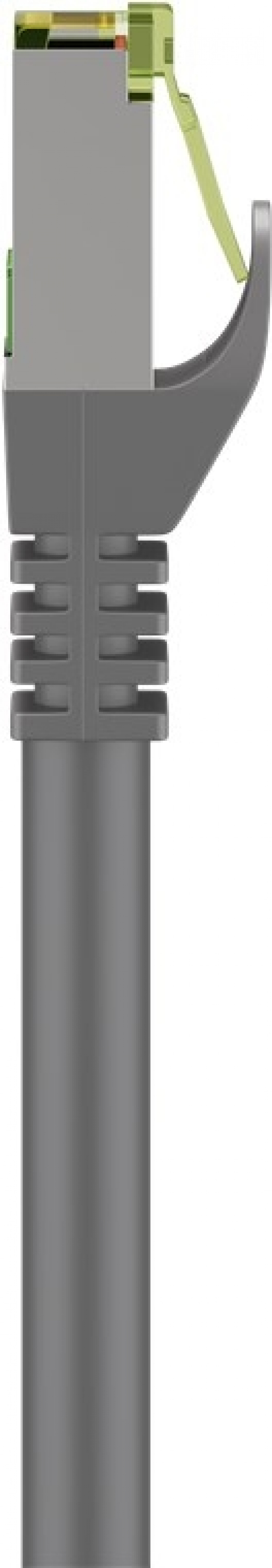 Goobay RJ45 patch cord with CAT 8.1 S/FTP raw cable, AWG 26, grey copper conductor, LSZH halogen-free cable sheat, RJ45 (CAT6A) plug, 7.5 m Goobay RJ45 patch cord with CAT 8.1 S/FTP raw cable, AWG 26, grey copper conductor, LSZH halogen-free cable sheat, RJ45 (CAT6A) plug, 7.5 m