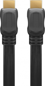 Goobay High Speed HDMI™ Flat Cable with Ethernet HDMI™ connector male (type A) > HDMI™ connector (type A), 1 m