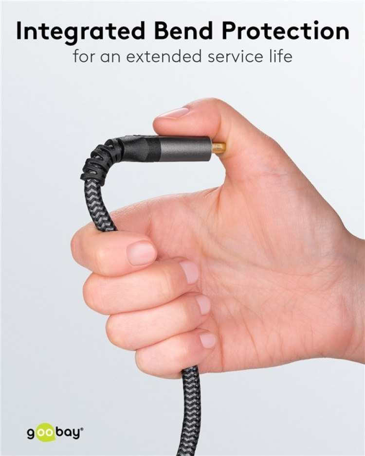 Goobay High Speed HDMI™ Cable with Ethernet, 3 m, Sharkskin Grey HDMI™ connector male (type A) > HDMI™ connector male (type A) Goobay High Speed HDMI™ Cable with Ethernet, 3 m, Sharkskin Grey HDMI™ connector male (type A) > HDMI™ connector male (type A)