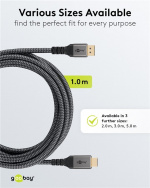 Goobay DisplayPort™ to HDMI™ Cable, 1 m, Sharkskin Grey DisplayPort™ male > HDMI™ connector male (type A)