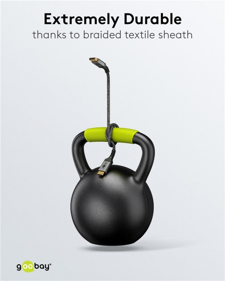 Goobay DisplayPort™ to HDMI™ Cable, 1 m, Sharkskin Grey DisplayPort™ male > HDMI™ connector male (type A)