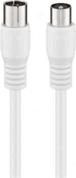 Goobay Antenna Cable (Class A, >85 dB), Double Shielded coaxial plug > coaxial socket (fully shielded), 1 m