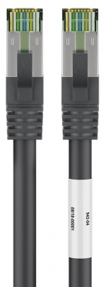Goobay CAT 8.1 Patch Cord, S/FTP (PiMF), black 99.9 % oxygen-free copper conductor (OFC), AWG 24, halogen-free cable sheath (LSZH), 2 m