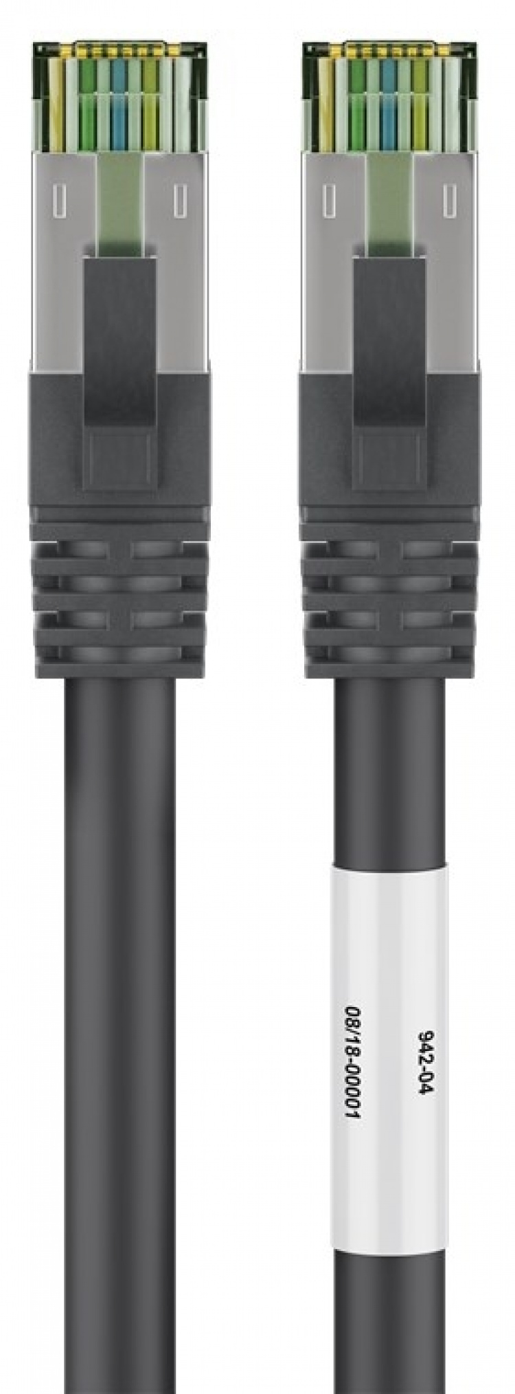 Goobay CAT 8.1 Patch Cord, S/FTP (PiMF), black 99.9 % oxygen-free copper conductor (OFC), AWG 24, halogen-free cable sheath (LSZH), 3 m Goobay CAT 8.1 Patch Cord, S/FTP (PiMF), black 99.9 % oxygen-free copper conductor (OFC), AWG 24, halogen-free cable sheath (LSZH), 3 m