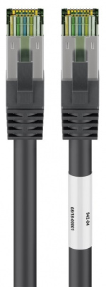 Goobay RJ45 (CAT 6A, 500 MHz) Patch Cable with CAT 8.1 S/FTP Raw Cable, black 99.9 % oxygen-free copper conductor (OFC), AWG 24, halogen-free cable sheath (LSZH), 7.5 m Goobay RJ45 (CAT 6A, 500 MHz) Patch Cable with CAT 8.1 S/FTP Raw Cable, black 99.9 % oxygen-free copper conductor (OFC), AWG 24, halogen-free cable sheath (LSZH), 7.5 m