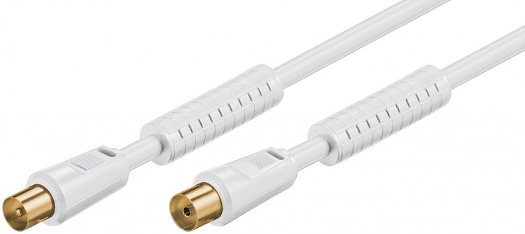 Goobay Antenna Cable with Ferrite (80 dB), Double Shielded coaxial plug > coaxial socket (fully shielded), 10 m Goobay Antenna Cable with Ferrite (80 dB), Double Shielded coaxial plug > coaxial socket (fully shielded), 10 m